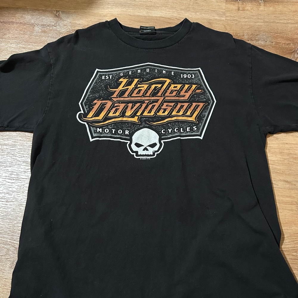 Harley-Davidson Black and Orange Skull Tee